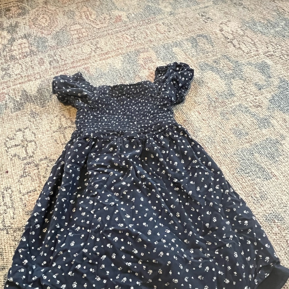 GAP Dark Blue Kids Dress with White Floral Pattern